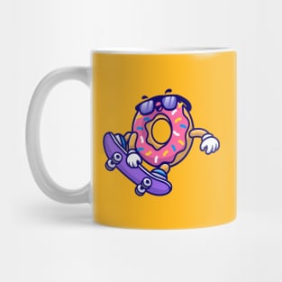 Cute Doughnut Playing Skateboard Mug